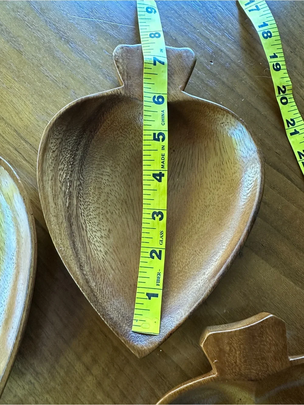 Vintage MCM Tiki Set Of Four Suits Monkey Pod Wood  Party Serving Dishes